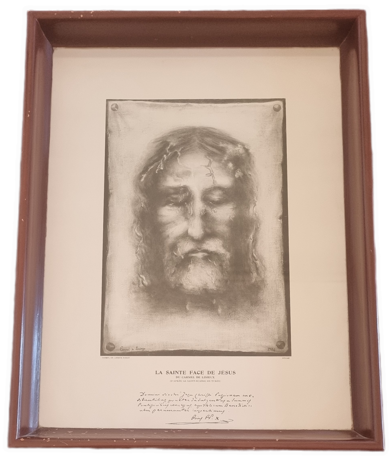 26-374 Large portrait of La Sainte Face de Jesus, picture without background. 
