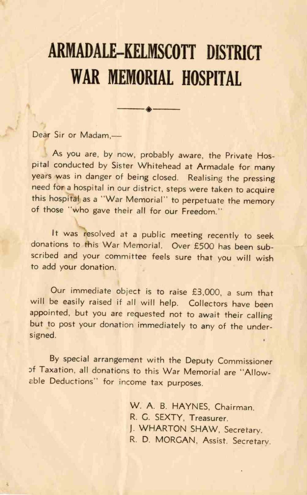 Fundraising pamphlet