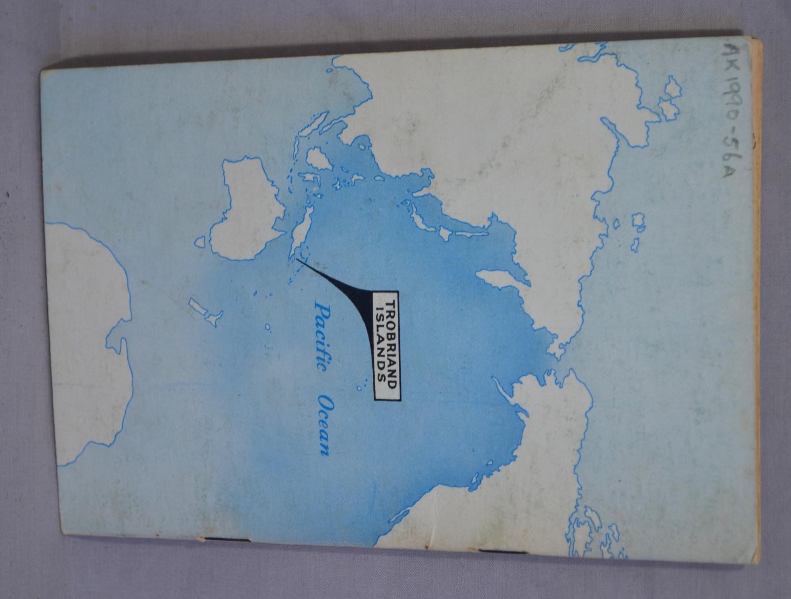 The back cover of the Peoples Pacific, a book describing the inhabitants of islands in the Solomon Sea.