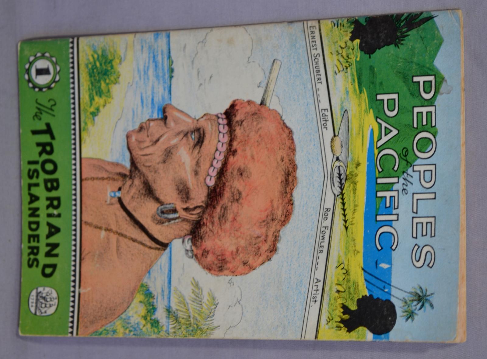 The front cover of the Peoples Pacific, a book describing the inhabitants of islands in the Salomon Sea.