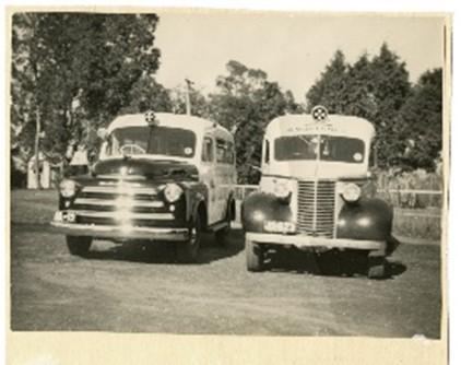 The front view of two vehicles
