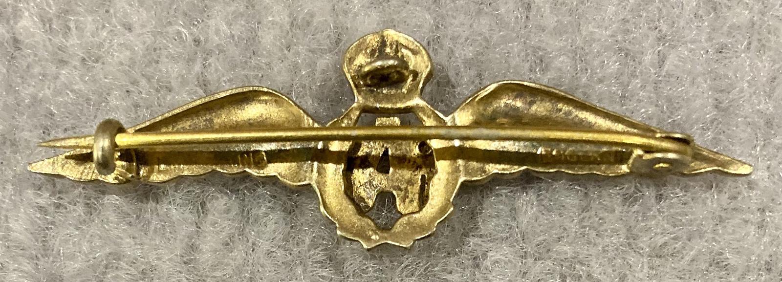 Royal Air Force sterling silver and enamel sweetheart brooch - 2 - pin closed