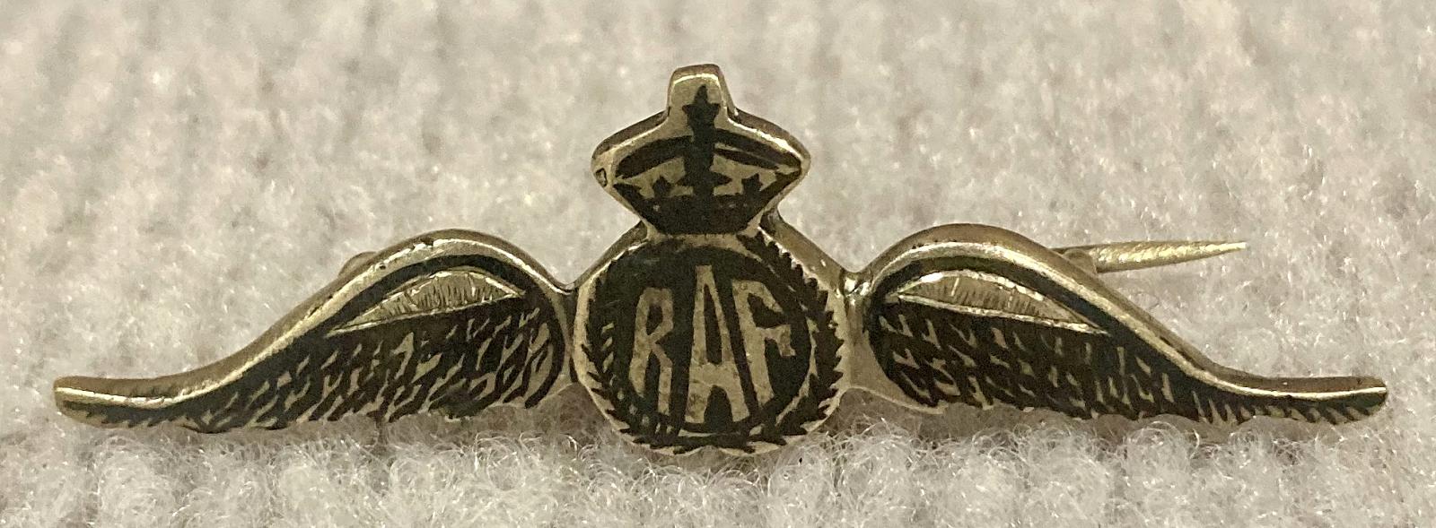Royal Air Force handmade silver tone sweetheart brooch