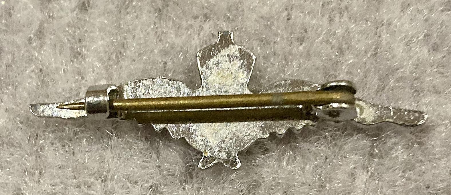 Reverse of Royal Air Force silver tone sweetheart brooch - 2