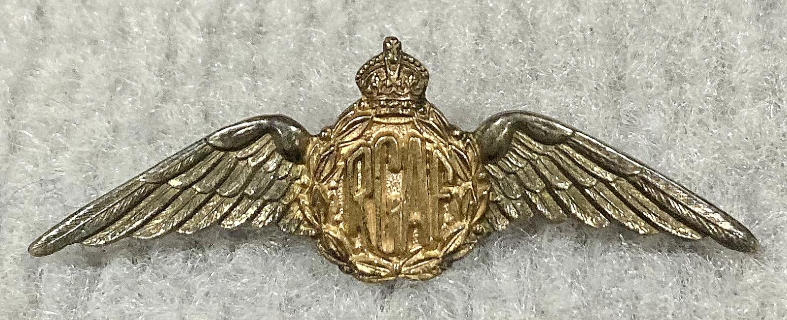Royal Canadian Air Force gold filled sterling silver sweetheart brooch 