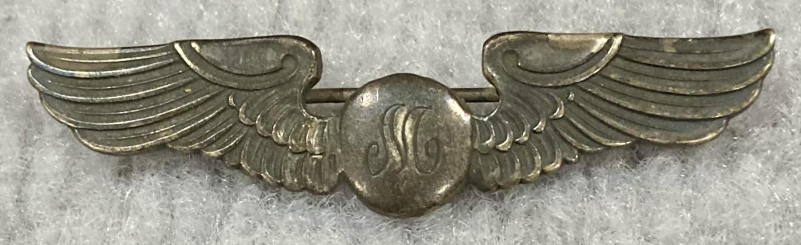 United States Army Air Force sterling silver Air Crew badge