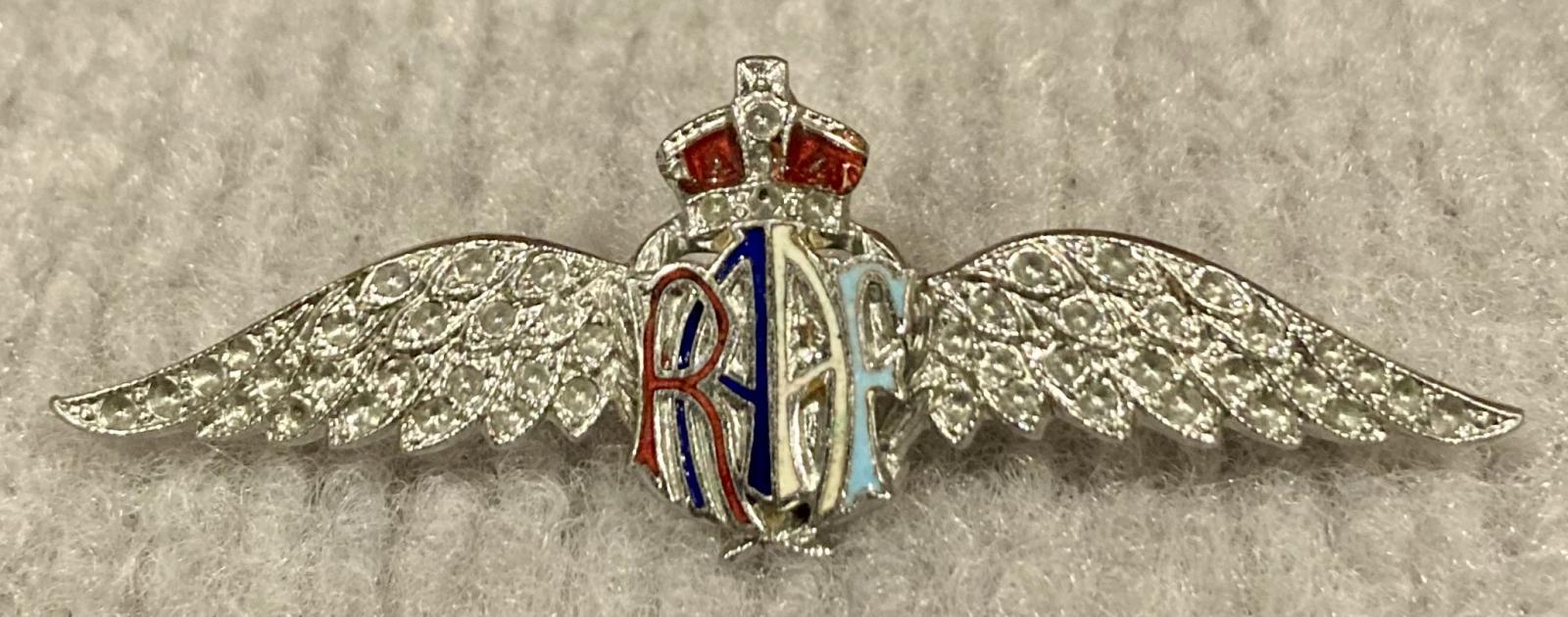 Royal Australian Air Force diamonte and enamel sweetheart brooch