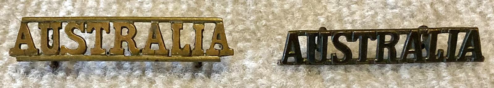 Straight Australia metal shoulder titles