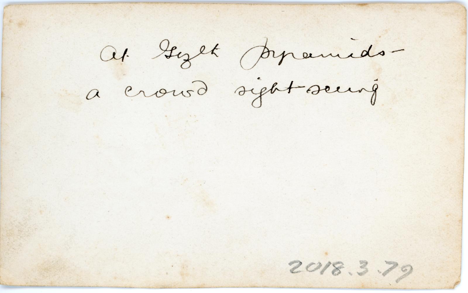 Rear view showing inscription.