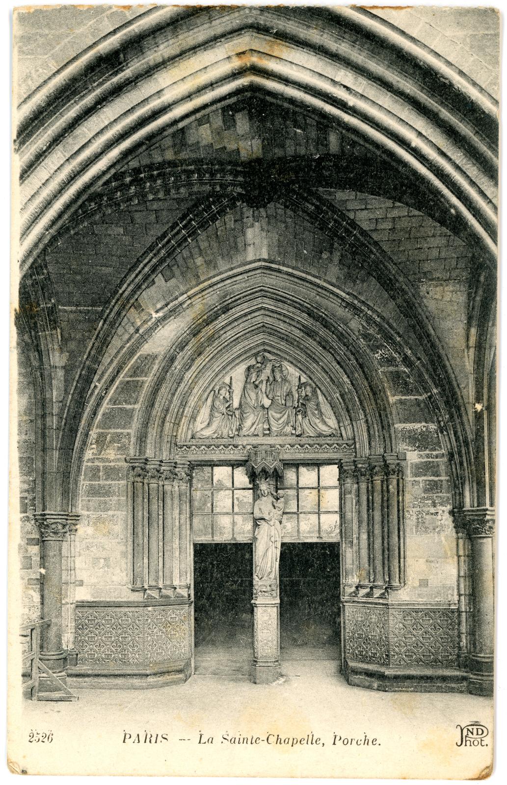 First World War Postcard ‘La Sainte-Chapelle, Porche’ sent from Pte. Edward Charles MOUCHEMORE, 6351