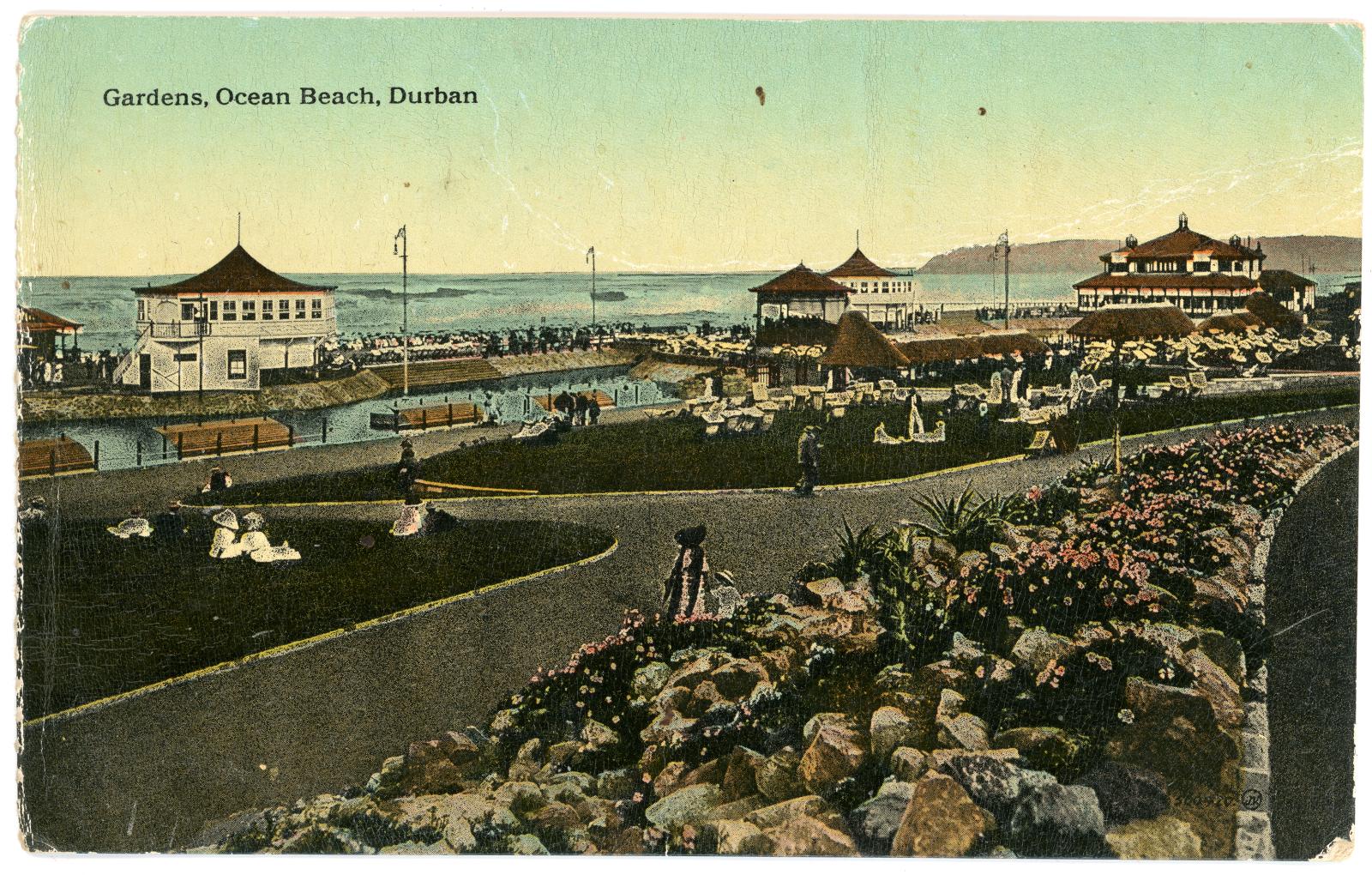 First World War Postcard ‘Ocean Beach, Durban’ sent to Miss Vera VERGE
