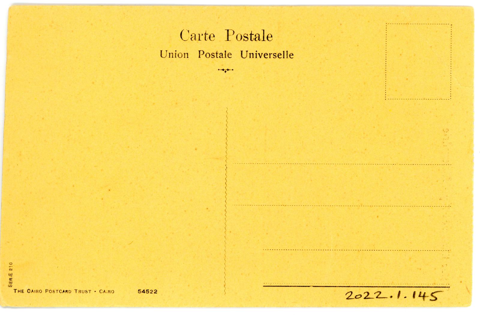 Rear View of Postcard