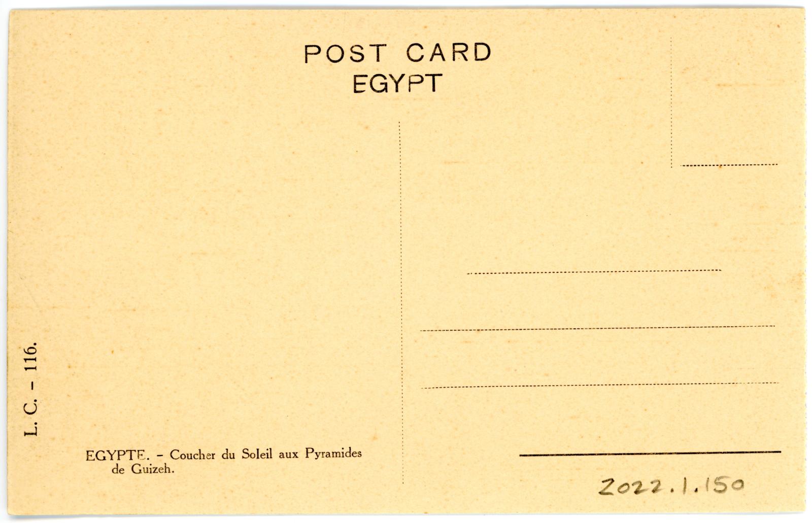 Rear View of Postcard