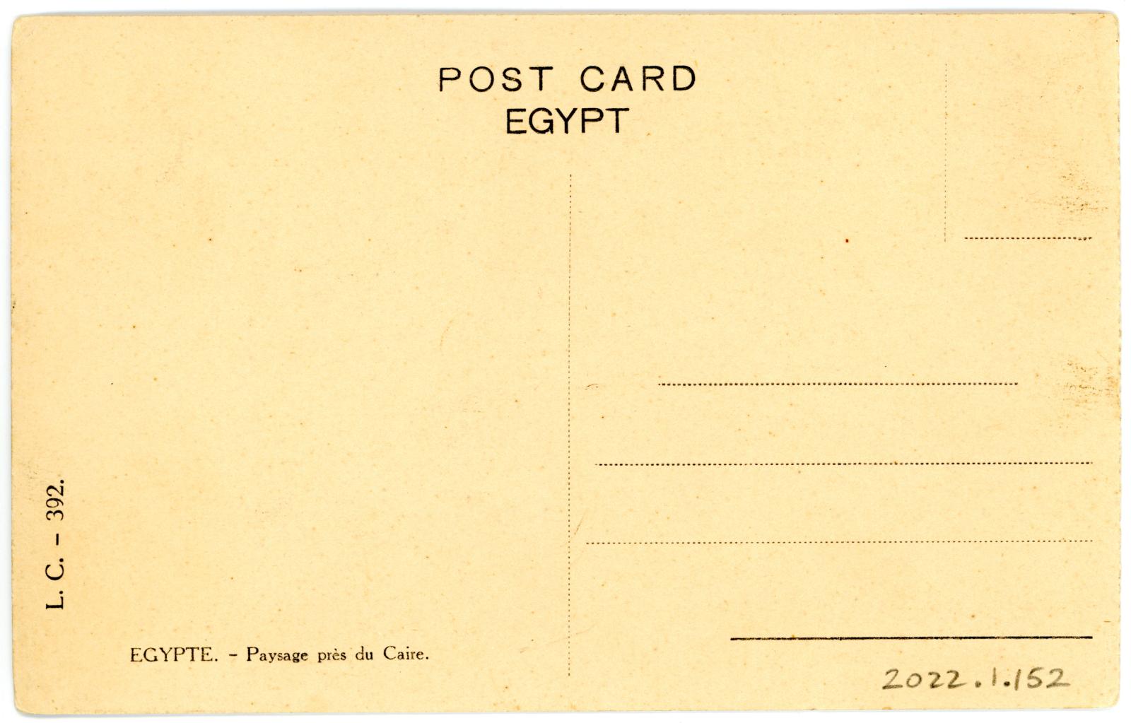 Rear View of Postcard