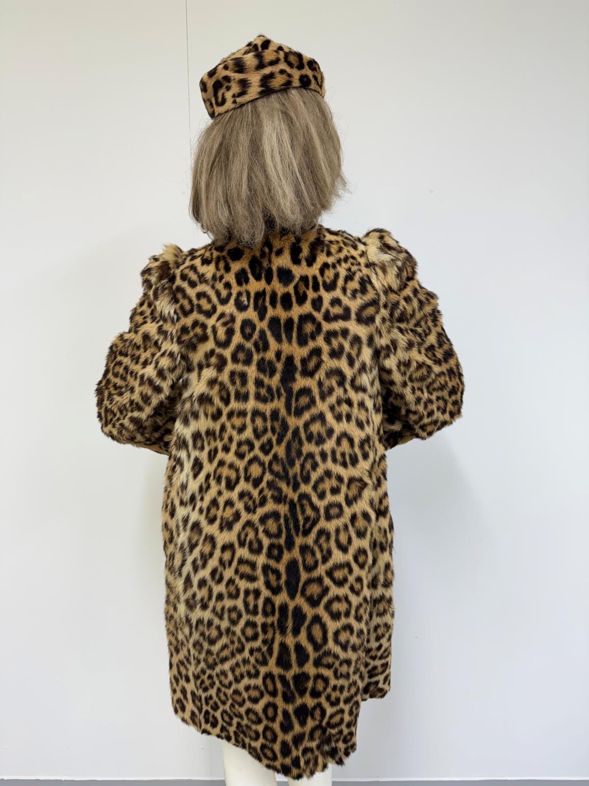 Leopard skin coat and hat (back)