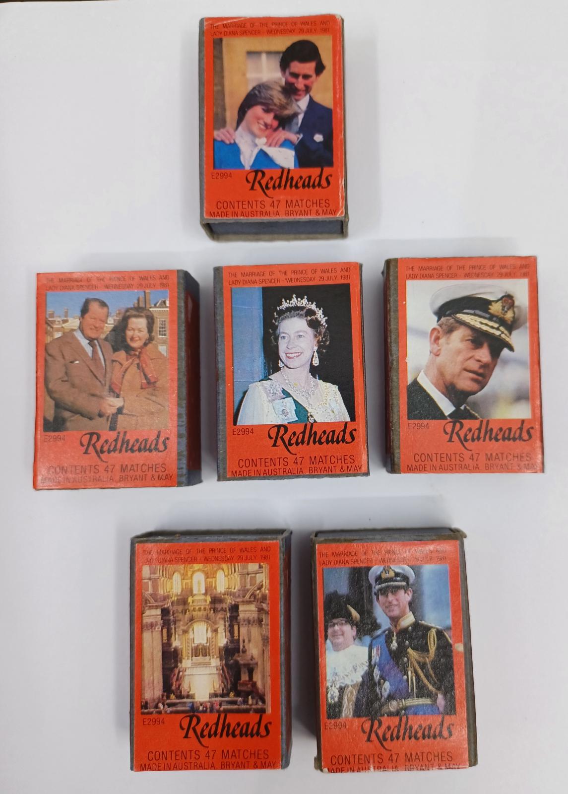 Redheads Matchbox Labels - "Charles & Diana" series