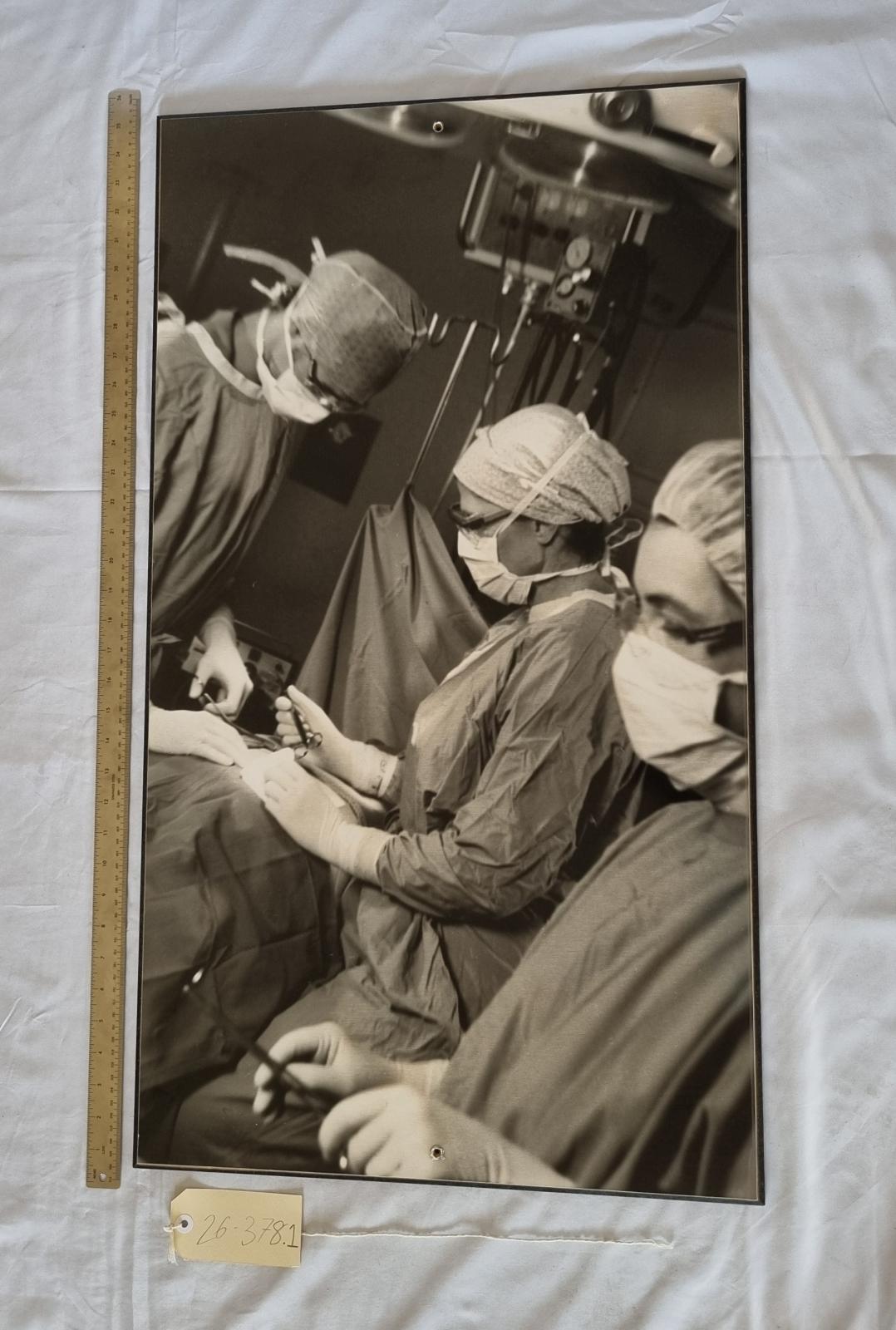 26-378.1 Large black and white portrait of Operating Suite photo with scale and tag.