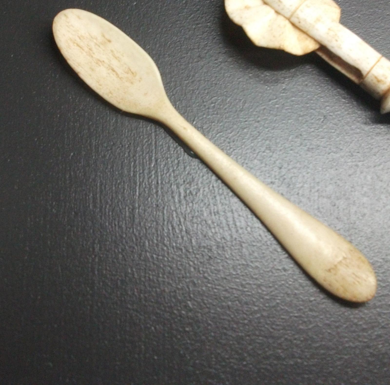 Spoon carved from whale bone. 
