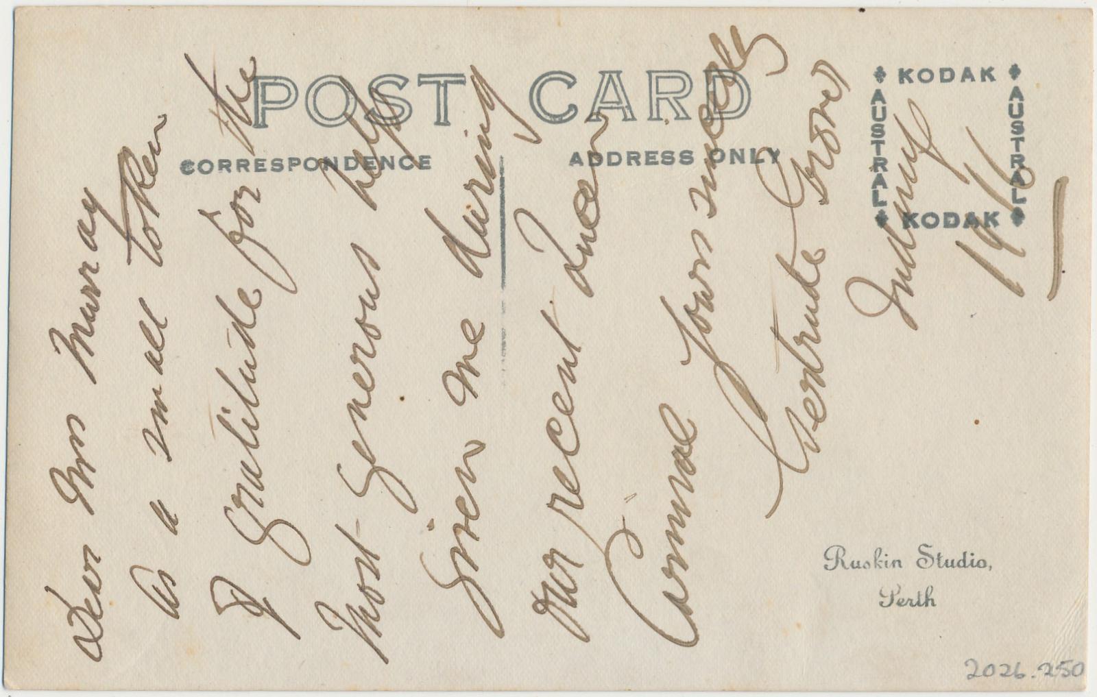 Back of postcard of Queen Carnival 