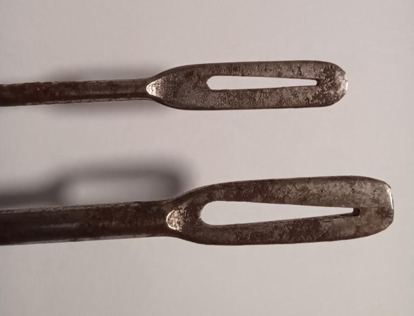 Closeup of heddle needles