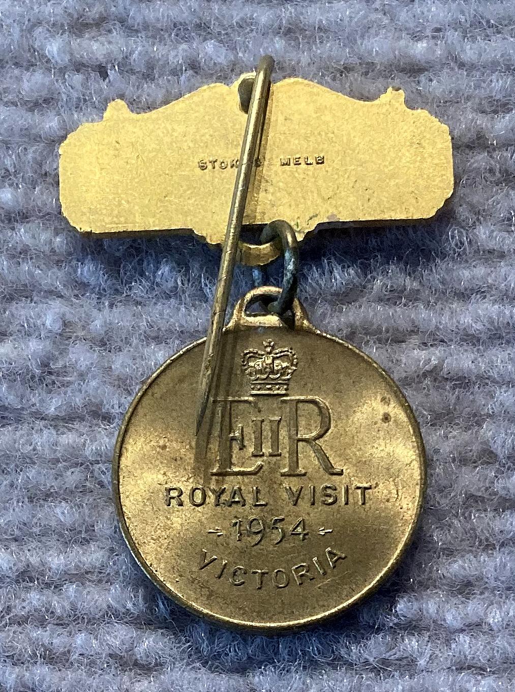 Reverse of medal commemorating 1954 Royal Visit of Queen Elizabeth II 