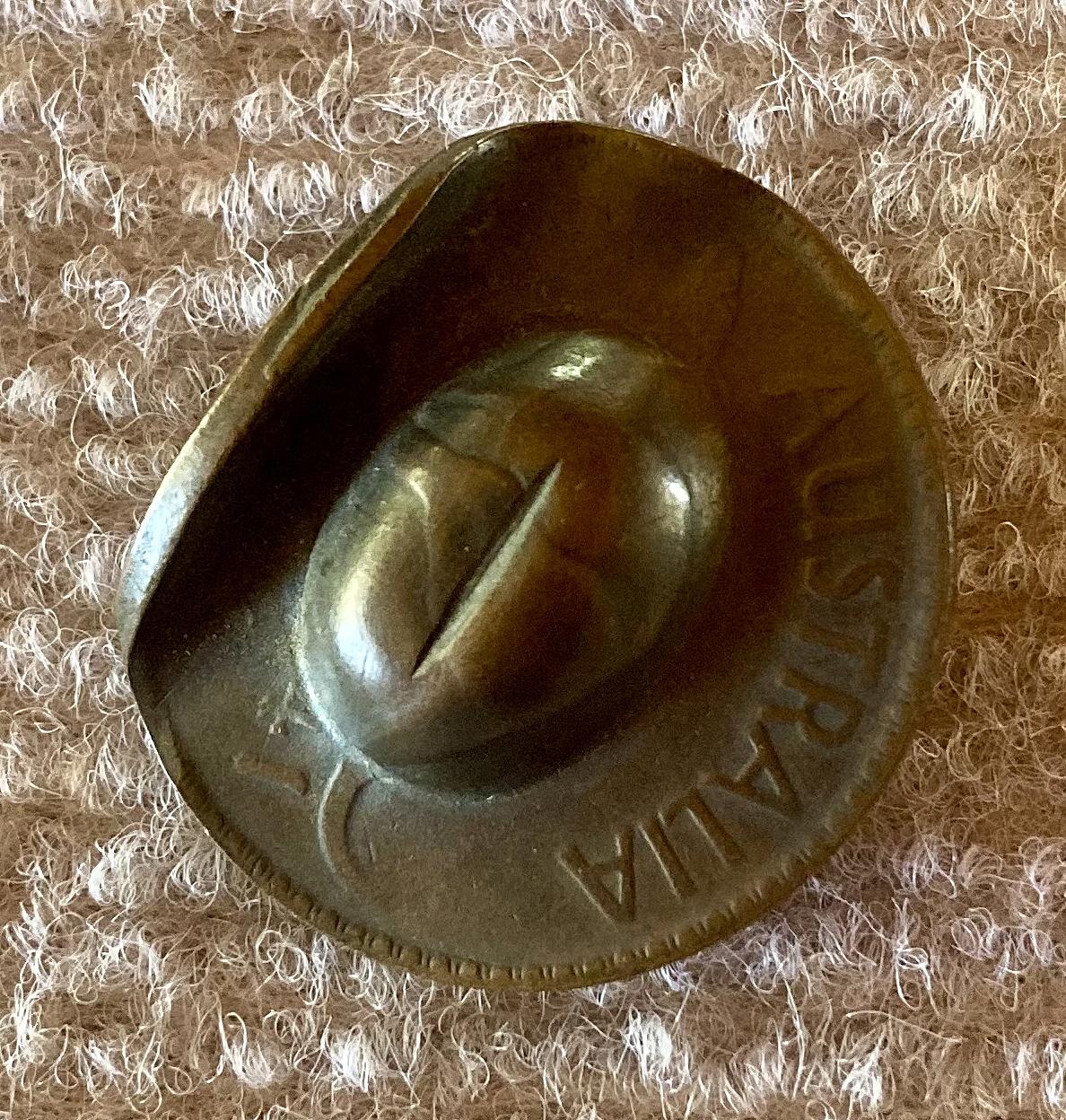 Other angled view of 1941 Australian Penny slouch hat sweetheart brooch