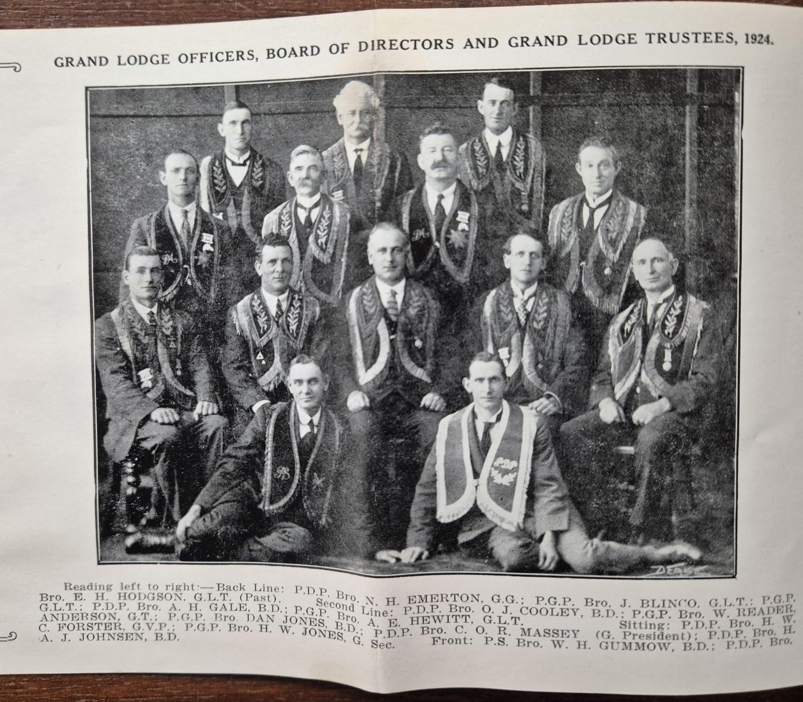 Office bearers, UAOD, Perth, WA 1925