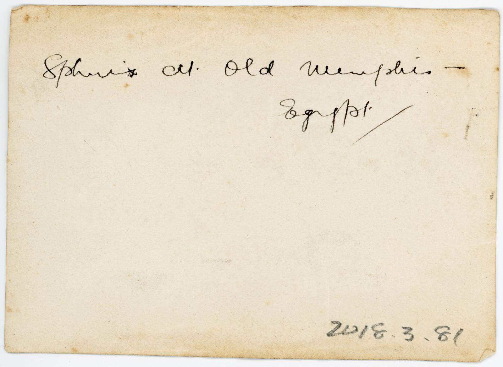 Rear view showing inscription.