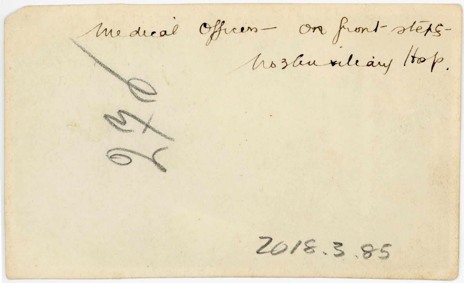 Rear view showing inscription.