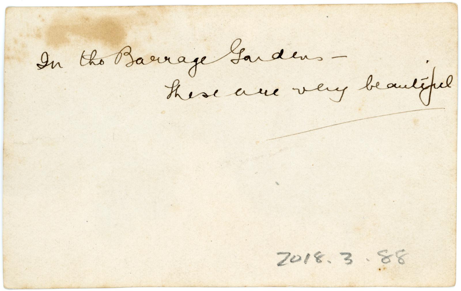 Rear view showing inscription.