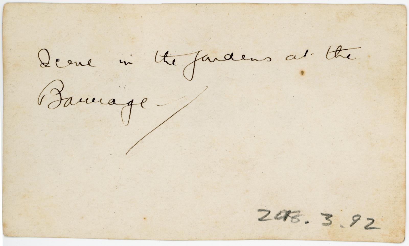 Rear view showing inscription.