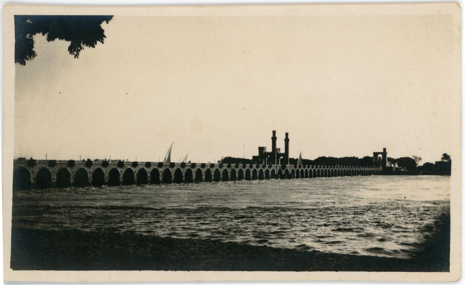 The Delta Barrage Bridge across the Nile River.