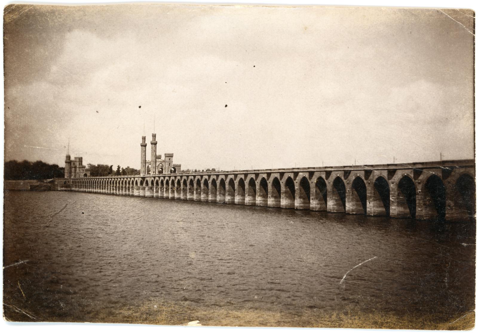 The Delta Barrage Bridge across the Nile River.