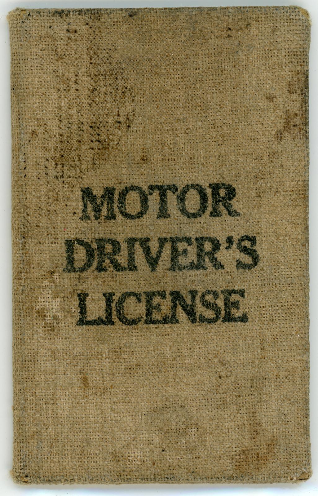Driver’s License issued to Charles Frederick JACKMAN                   