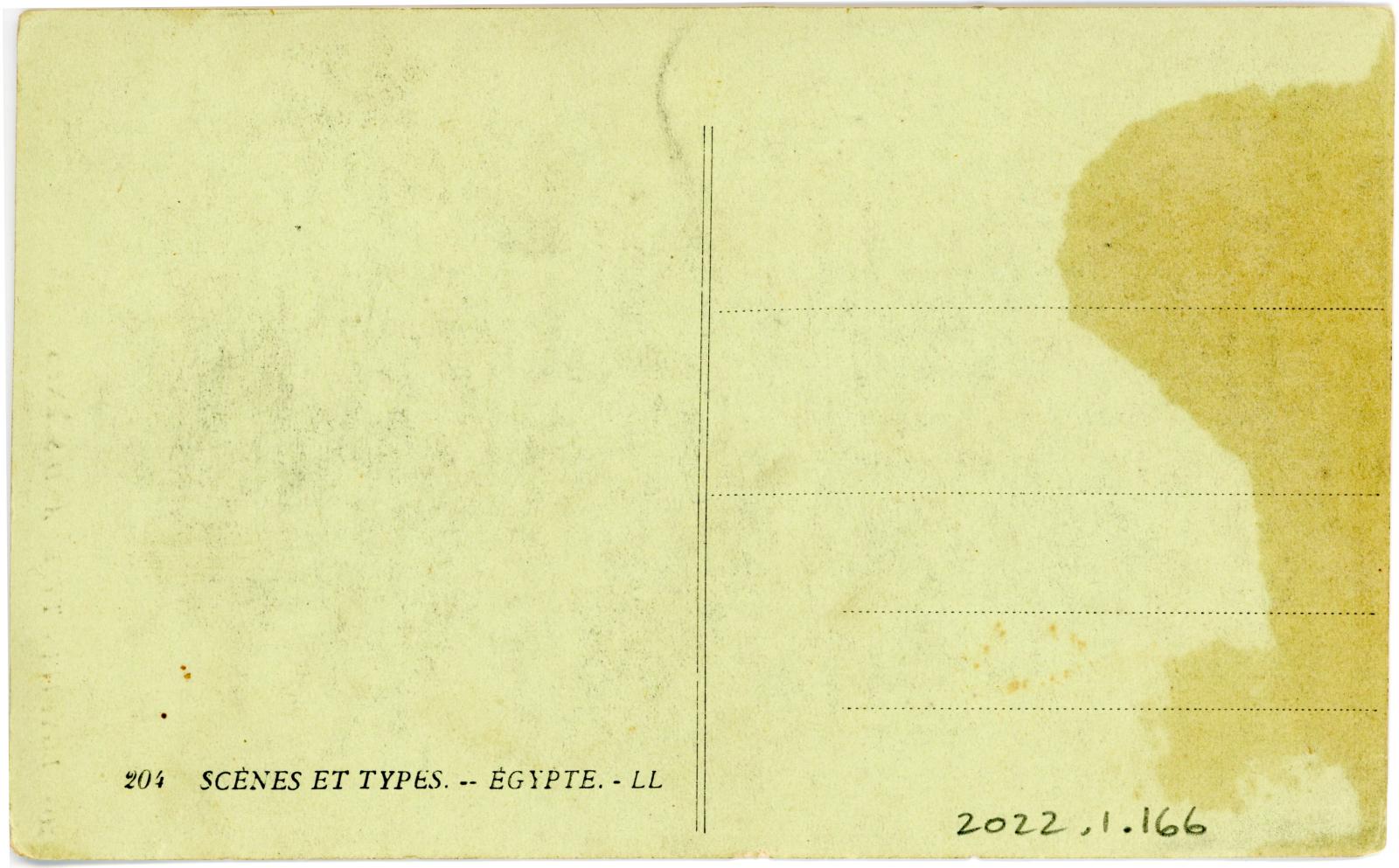 Rear View of Postcard