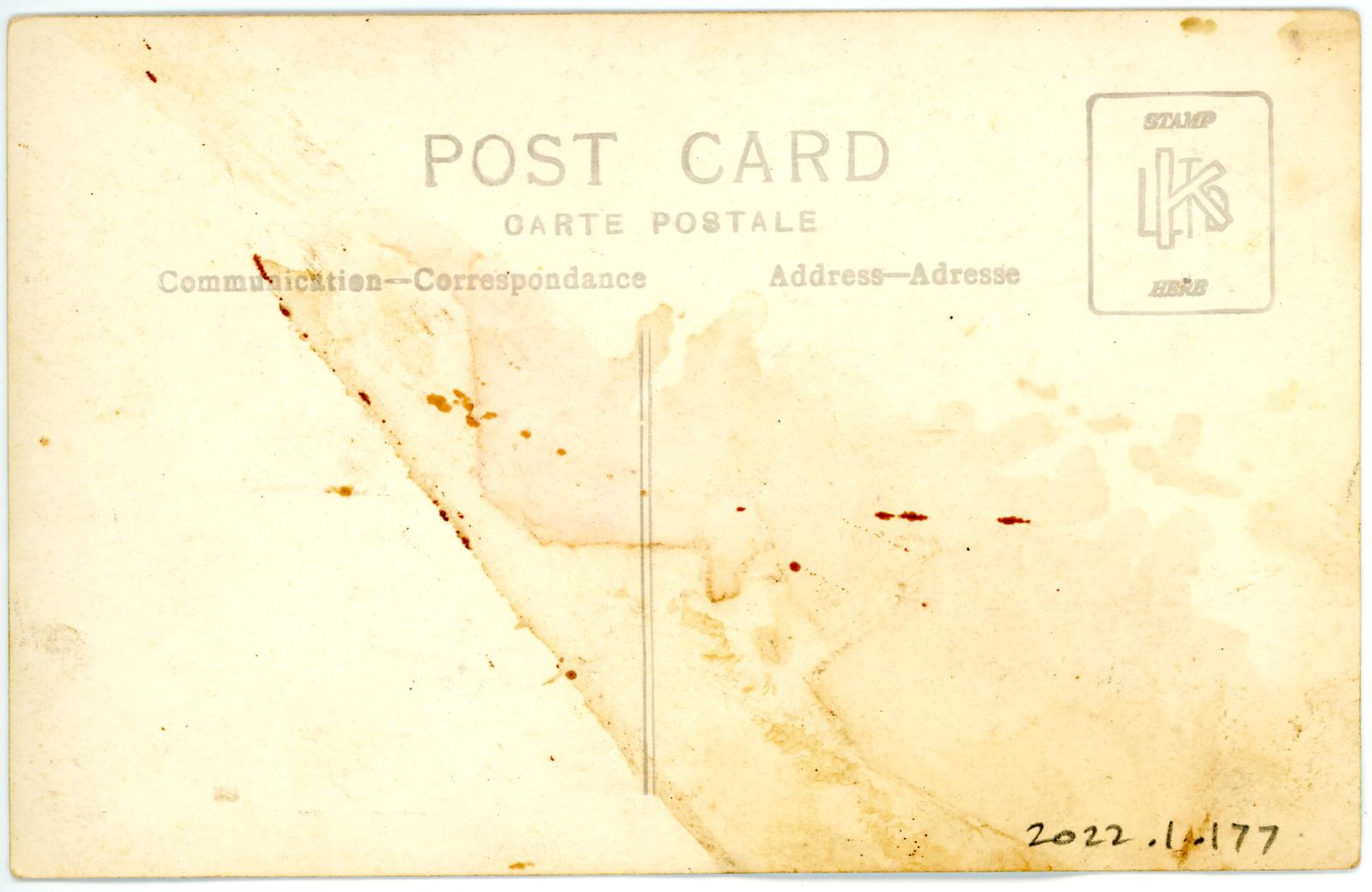 Rear View of Postcard