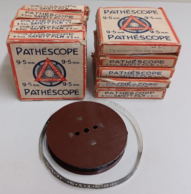 "Pathescope" boxes of film
