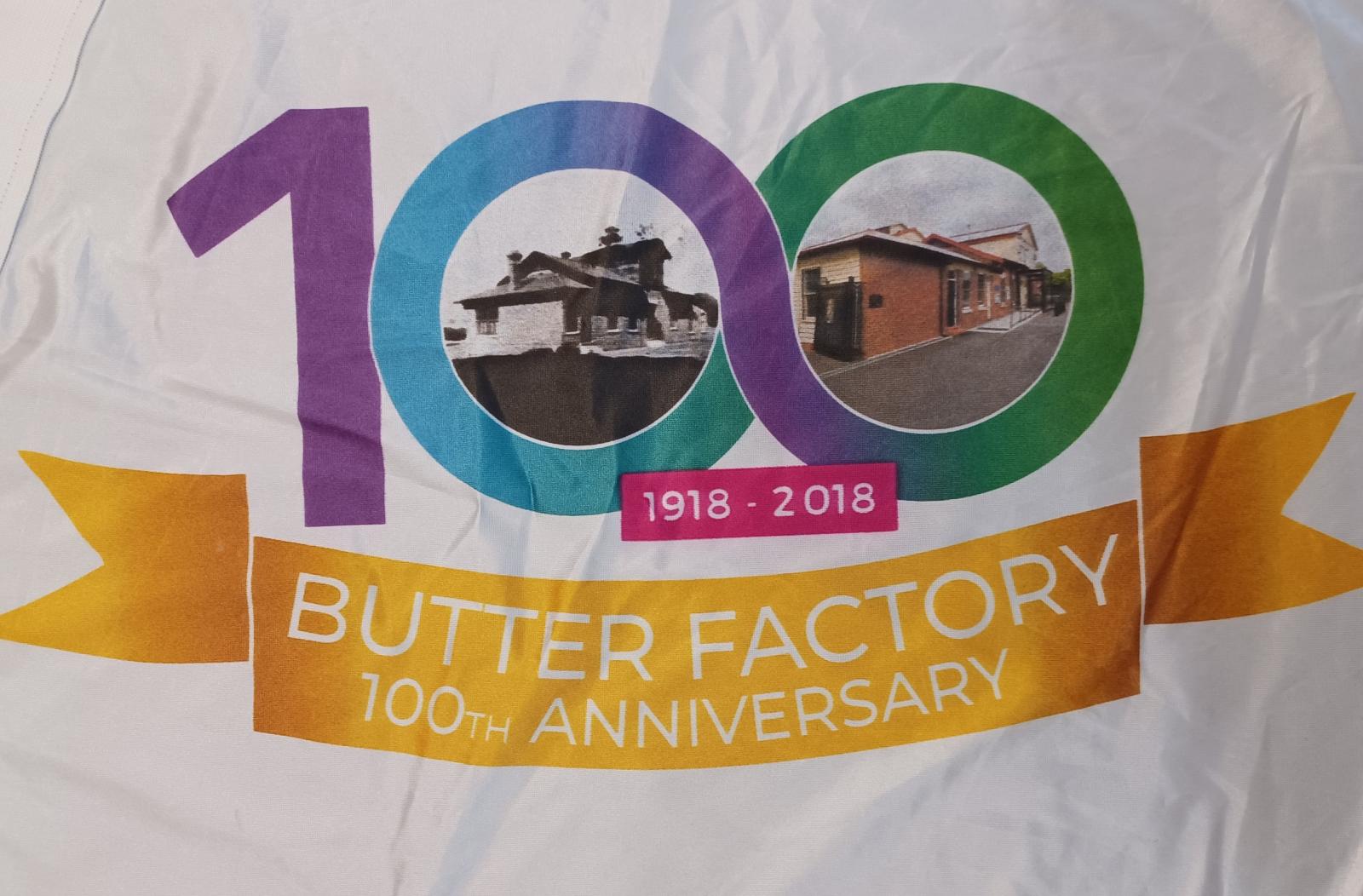 Butter Factory 100th flag