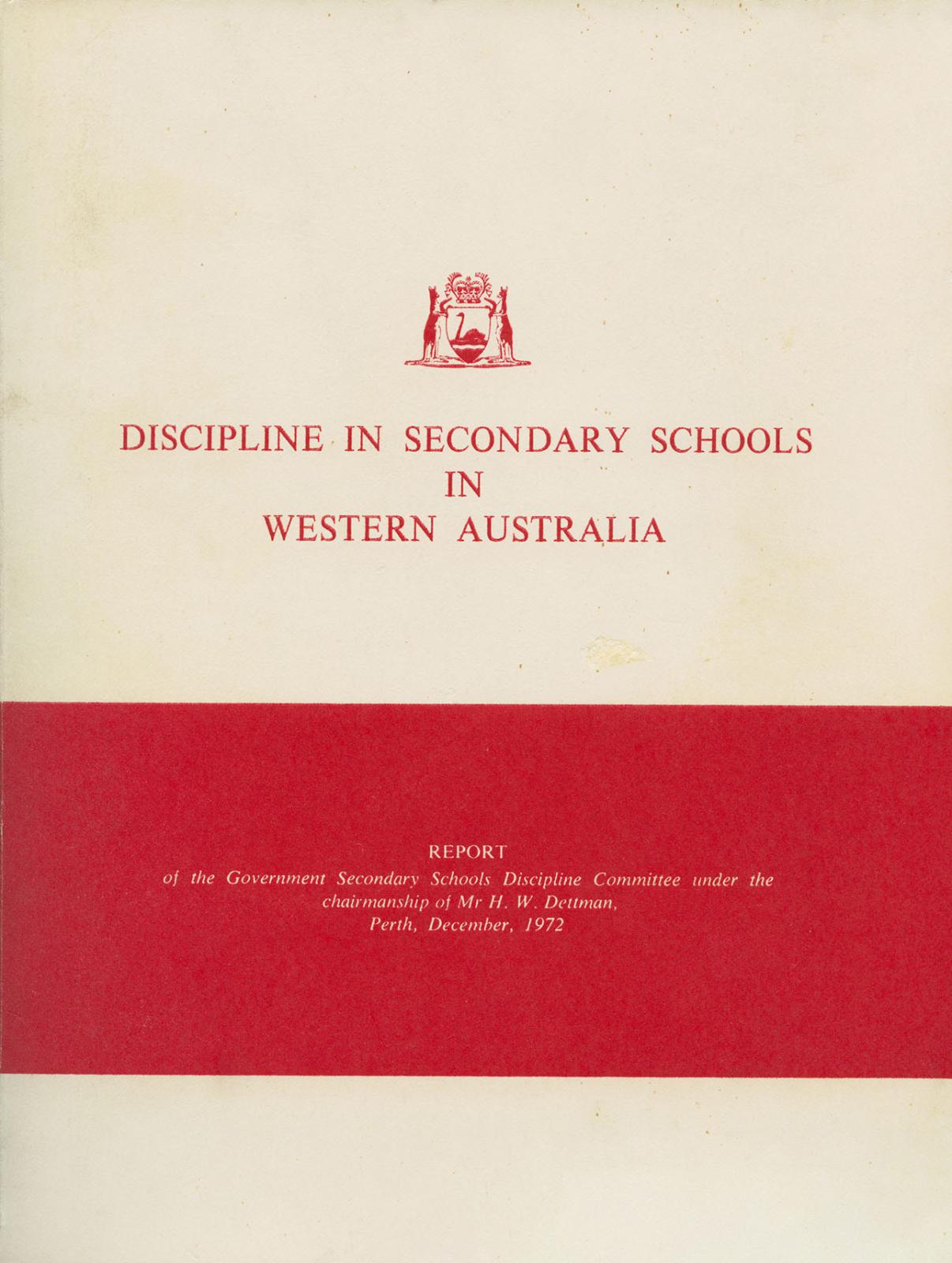 Discipline In Secondary Schools In Western Australia