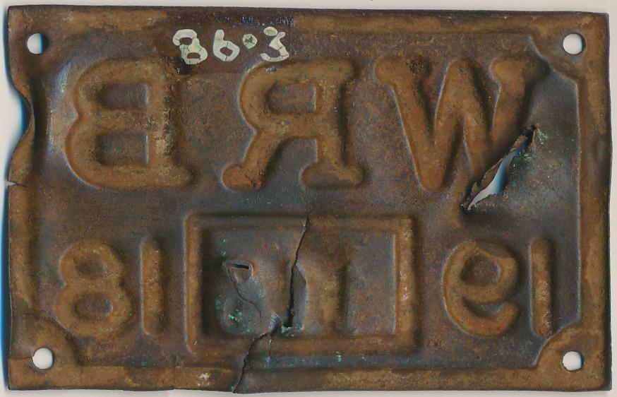 Back of Licence Plate