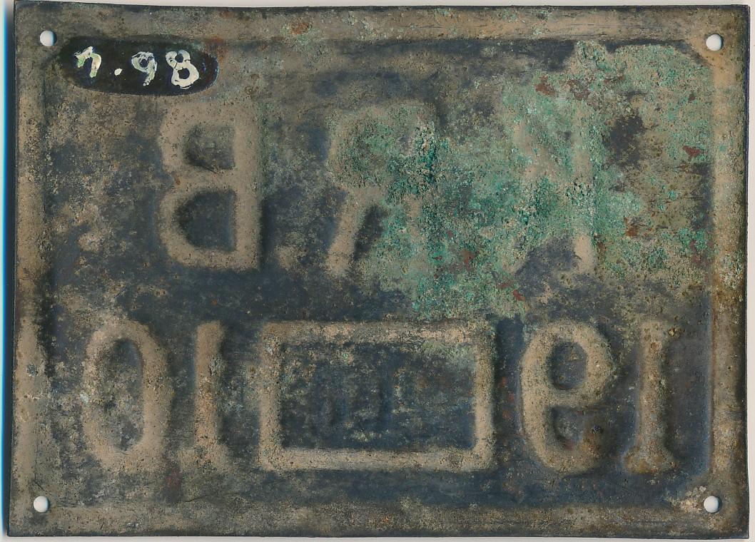 Back of Licence Plate