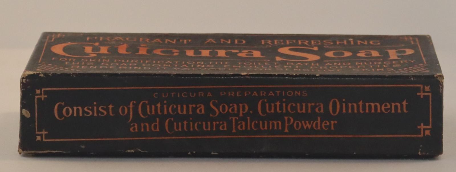 Front view of Cuticura Soap Box