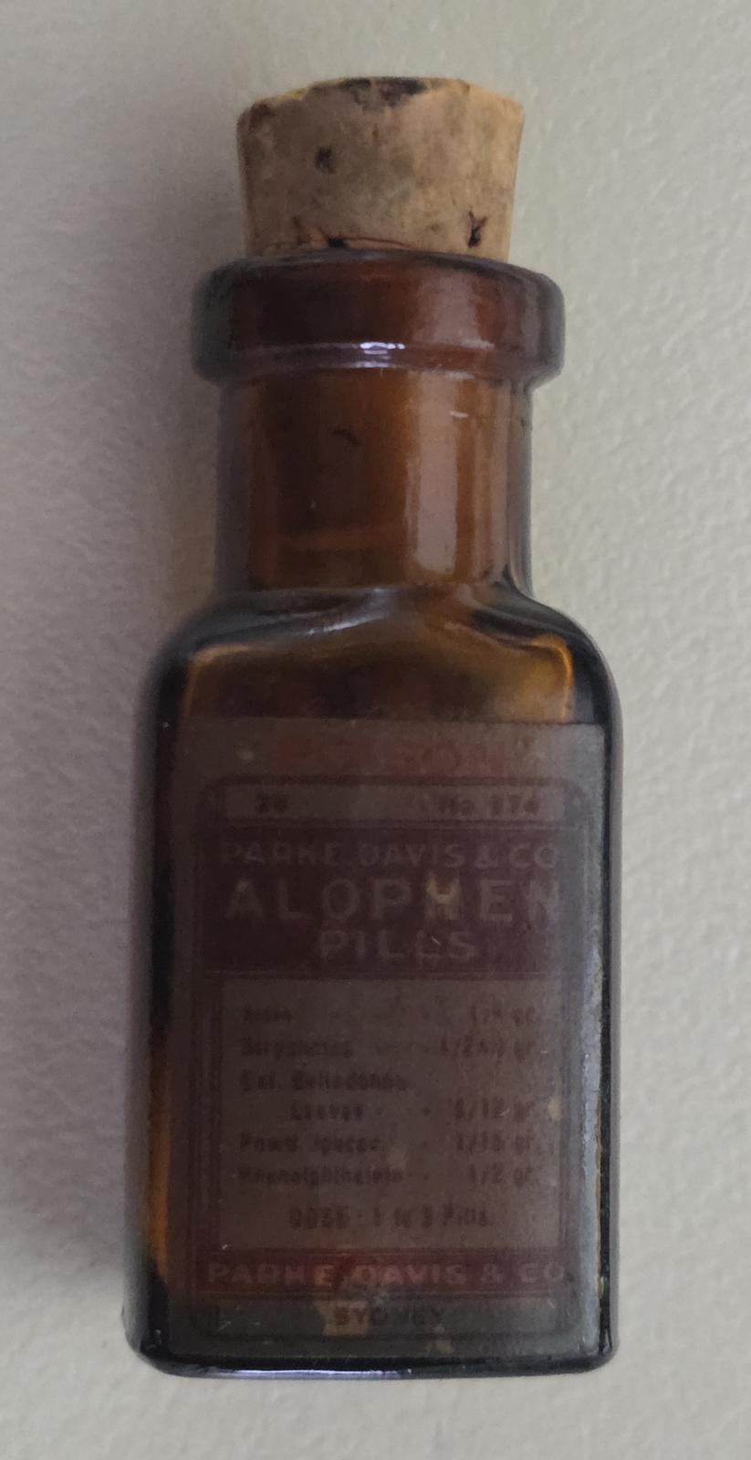 Front view of Alophen Pill Bottle