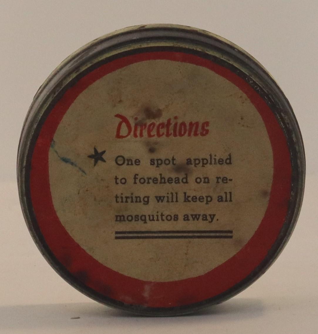 Underneath view of One Spot Mosquito Cream Tin