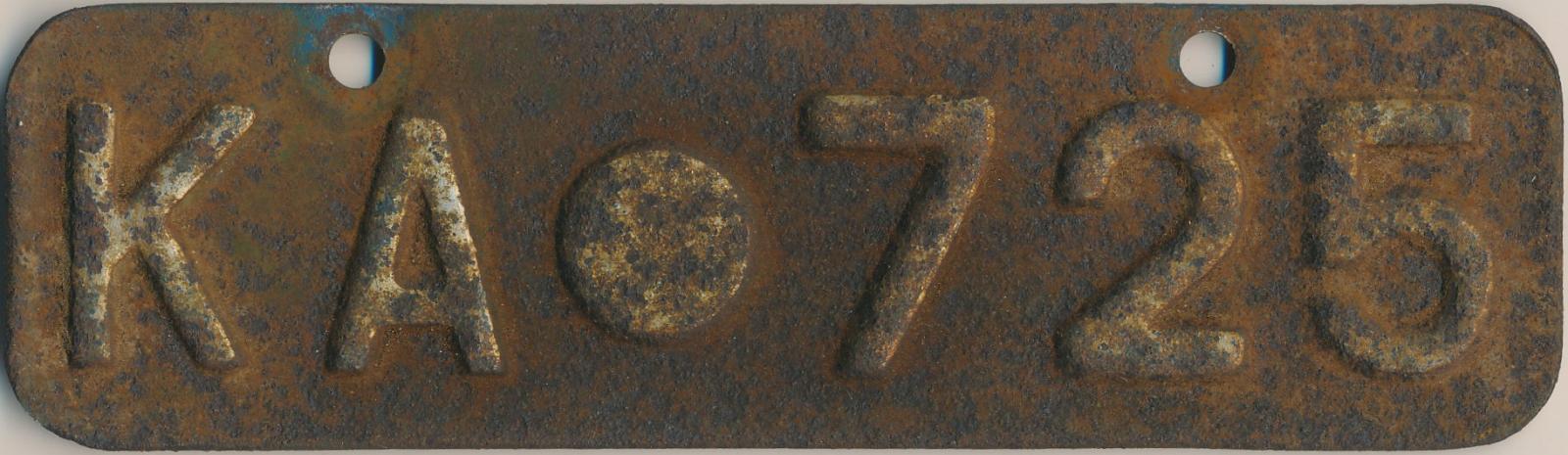 Back of Licence Plate