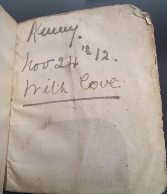 Miniature Hymn A&M Book- handwritten note