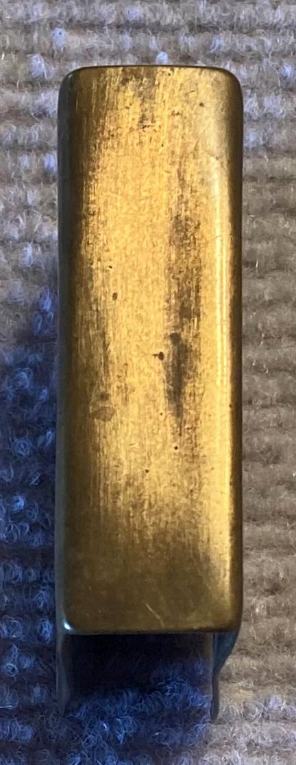 Spine of WWII metal matchbox cover -  Sapper Thomas Walter Fyfe