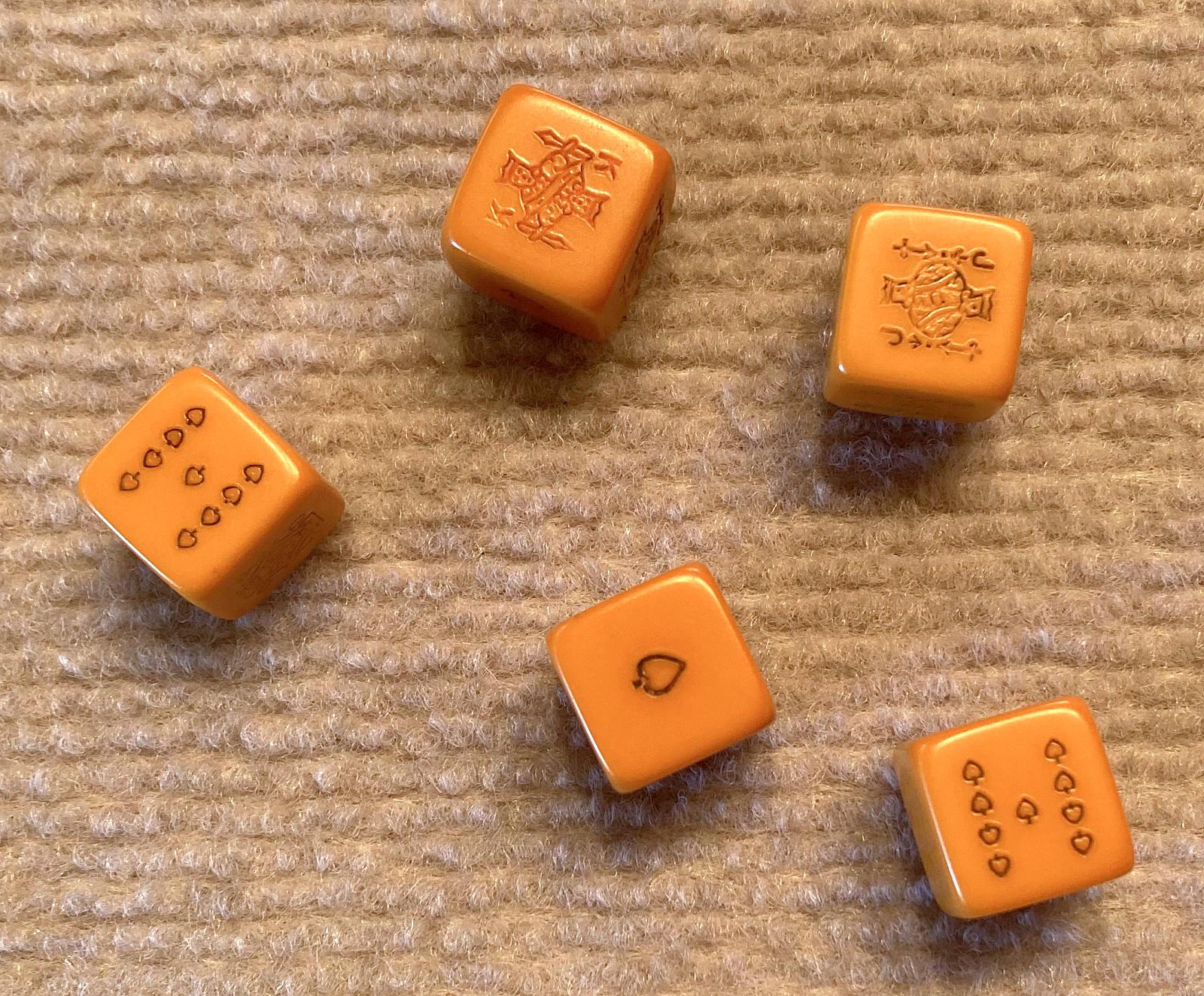 WWI era poker dice set 