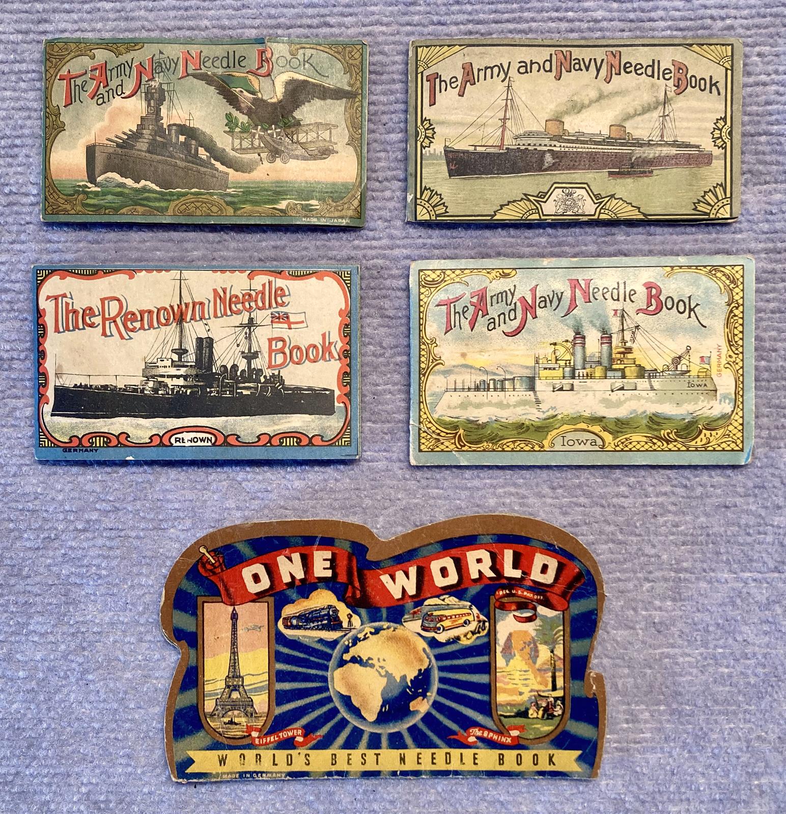 Front covers of needle book grouping