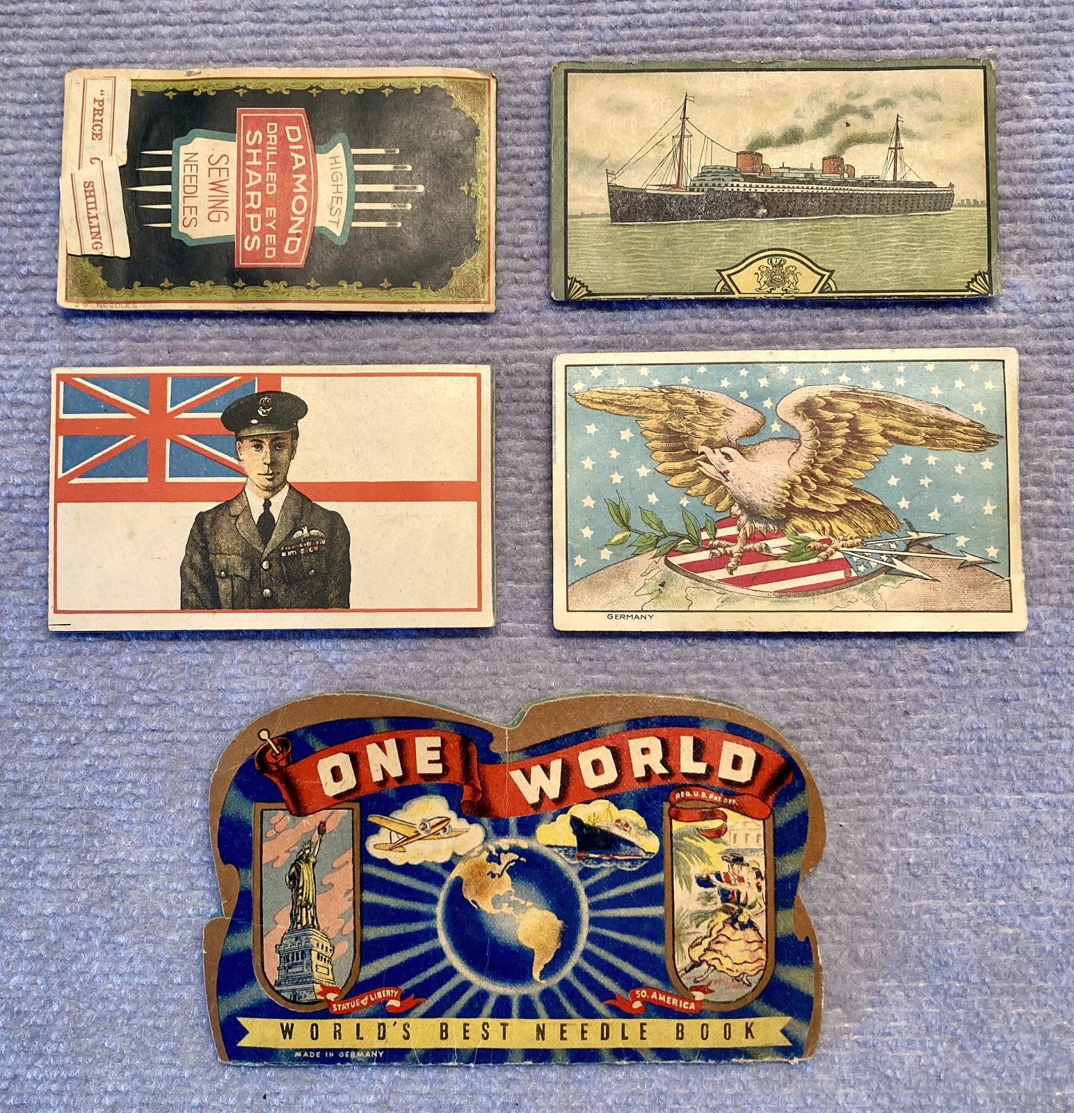 Back covers of needle book grouping